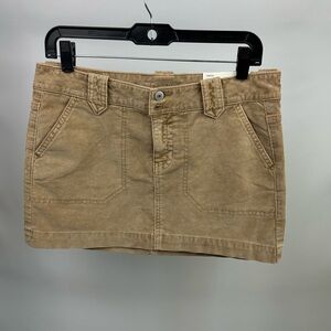 American Eagle Low Rise Corduroy Mini Skirt Tan Caramel Size 4 90s NWT